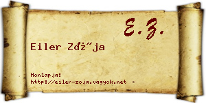 Eiler Zója névjegykártya